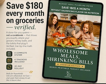 Grocery Savings System PDF | Save 180 Dollars Monthly | Budget Recipes, Trackers (Instant Download)