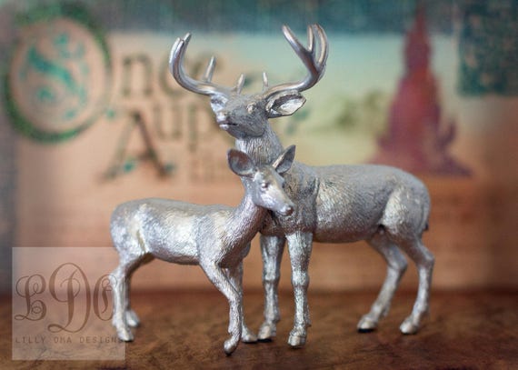 metallic silver deer cake
