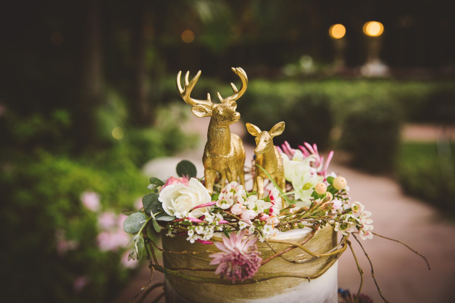 Metallic Gold Deer Cake Topper Buck and Doe Pair Hunting Etsy