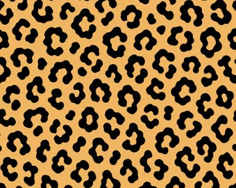 Seamless Leopard Print Pattern | Tan Black Animal Spots (PNG SVG)