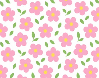 Ditsy Floral Seamless Pattern | Pink Flowers SVG & PNG Bundle (Digital Download)