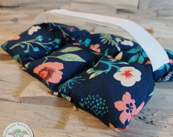 Rice Heating Pad/ Cold Pack With Strap, Dual Toned, Pain Relief and Comfort