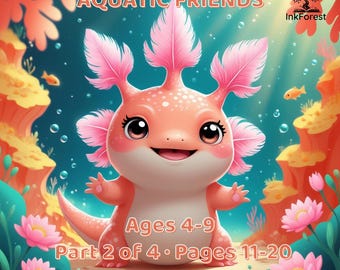 Ocean Animals Coloring Pages for Kids, Aquatic Friends Pages 11-20, Cute Sea Creatures, Digital PDF Download