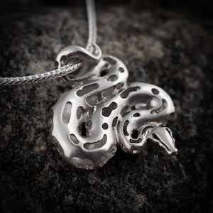 Handcrafted Unique Sterling Silver Ball Python Necklace