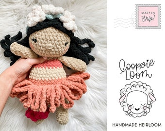 Crochet Hula Girl Doll | Handmade Hawaiian Stuffy, Heirloom Lovey