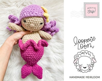 Mermaid Doll | Handmade Mermaid | Merbaby Lovie | Crochet Mermaid Doll | Heirloom Lovey | Mermaid Stuffy | Ready To Ship