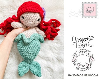 Mermaid Doll | Handmade Mermaid | Ariel Inspired Doll | Crochet Mermaid Doll | Heirloom Lovey | Mermaid Stuffy | Ready To Ship