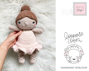 Crochet Ballerina Doll | Handmade Heirloom Lovey, 17”