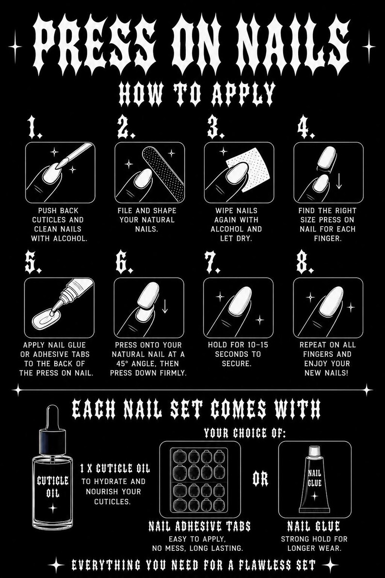 Black French Tip Stiletto Nails with Crystal Accents | HEMA-Free Gel Press-Ons image 5