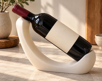 Botellero minimalista de cristal esmerilado, botellero impreso en 3D, regalo de decoración moderna para la cocina.
