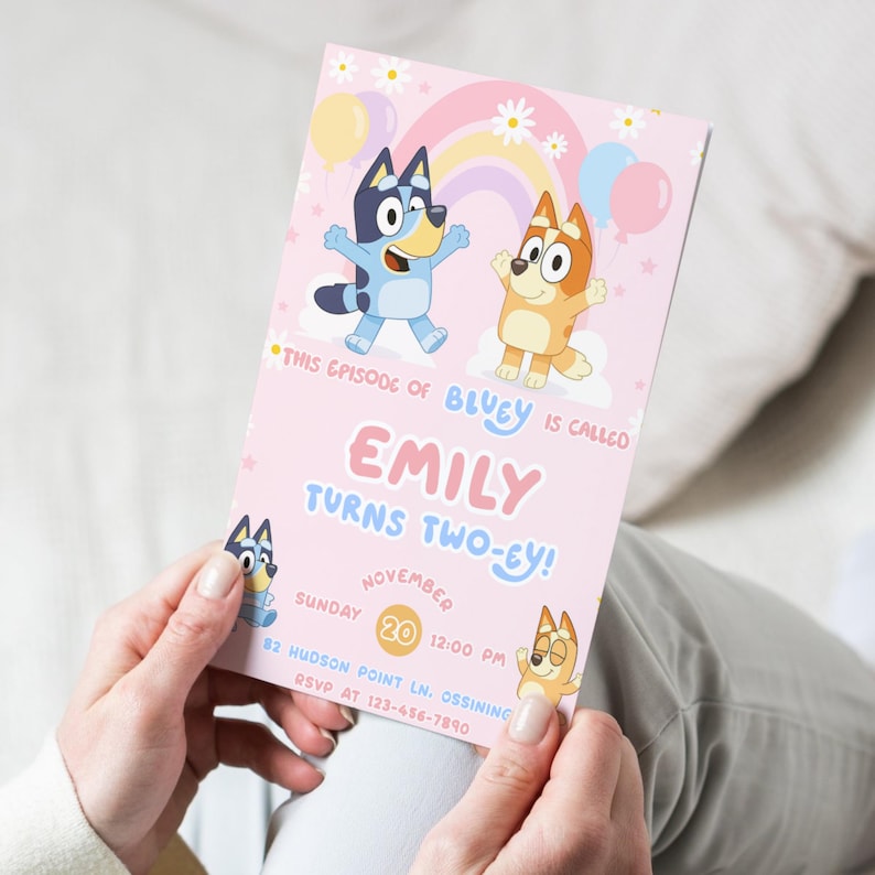 Bluey Birthday Invitation Template, Editable Canva Invite, Bluey ...
