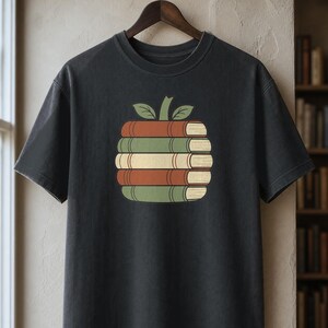 Pumpkin Book Stack Shirt, Seasonal Book Lover T-Shirt