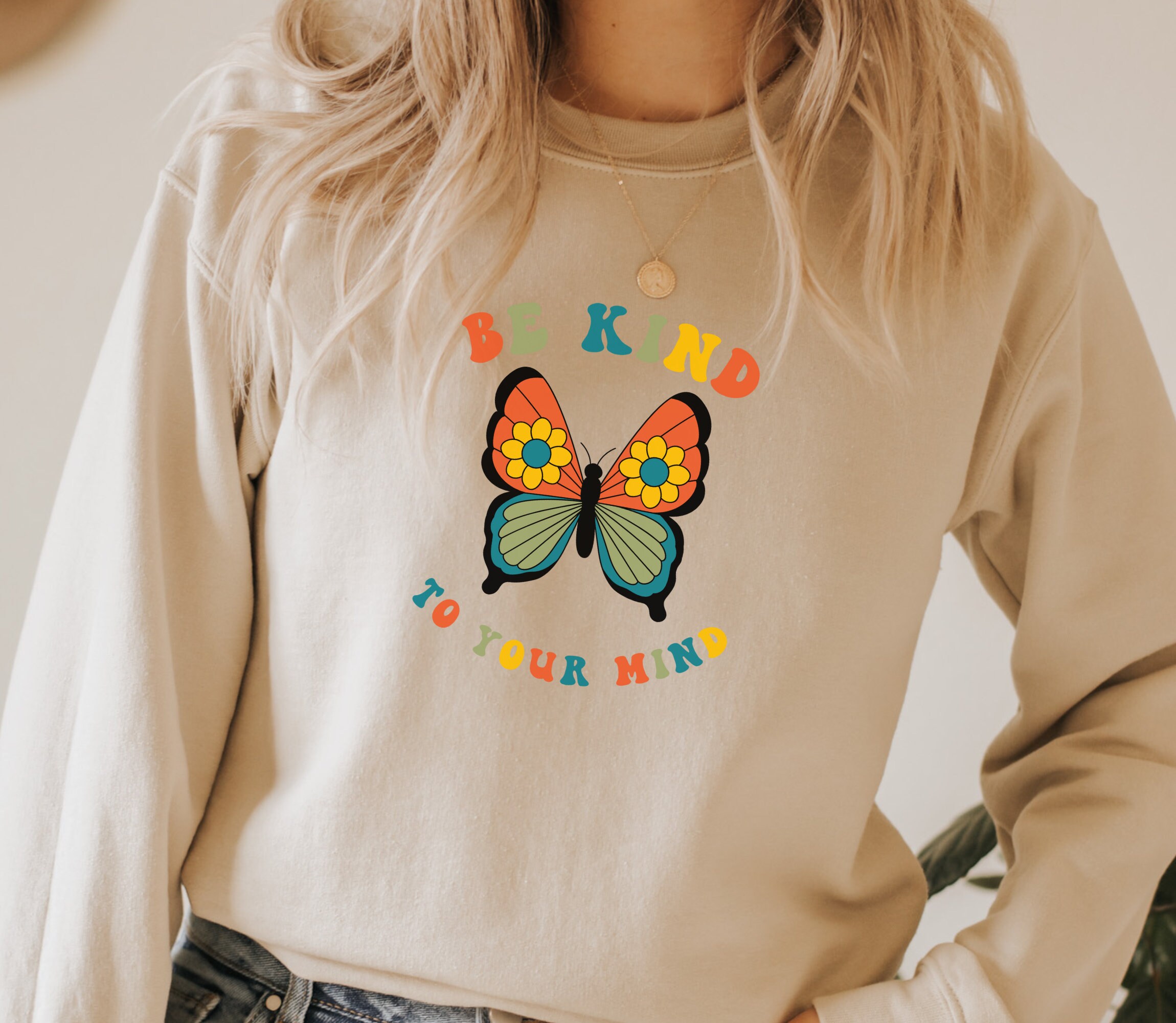Ceremony Chainstitch X Prism Heather Grey Be Kind To Your Mind Sweatshirt main image 0