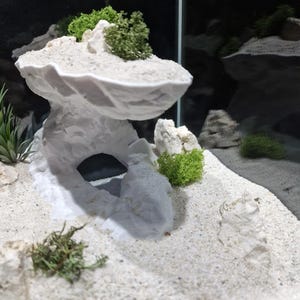 Cliff Tower Aquarium Cave | Moonrock Fish Hide, Betta Tank Decor, Aquascape Rock Ledge, Nano Tank Ornament
