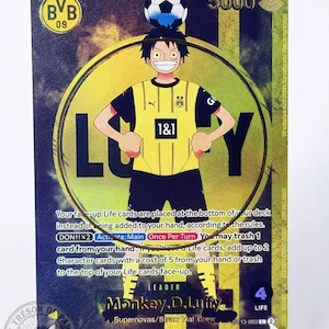 Proxy One Piece Holo Monkey D. Luffy ST13-003 - BVB Borussia Dortmund Matchday Promo - Custom Anime Collection Card