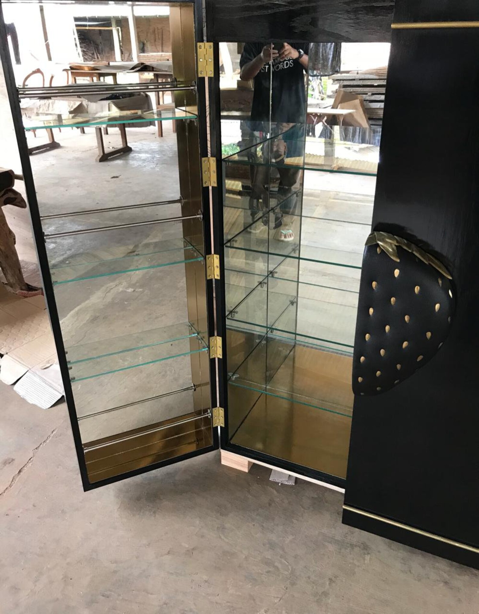 Gabinete de bebidas contemporánea fresa negro blanco latón | Etsy