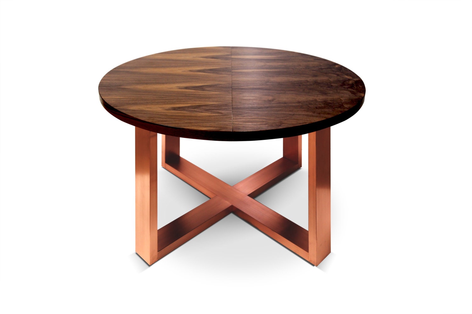 Dining table Baula Walnut veneer dining table with copper or Etsy