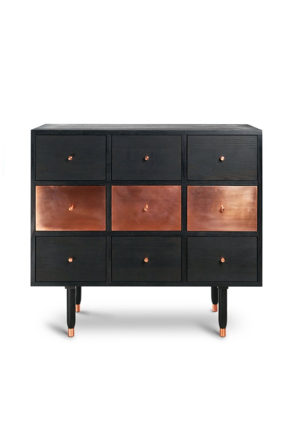 dresser vatnafjoll black edition midcentury modern copper etsy