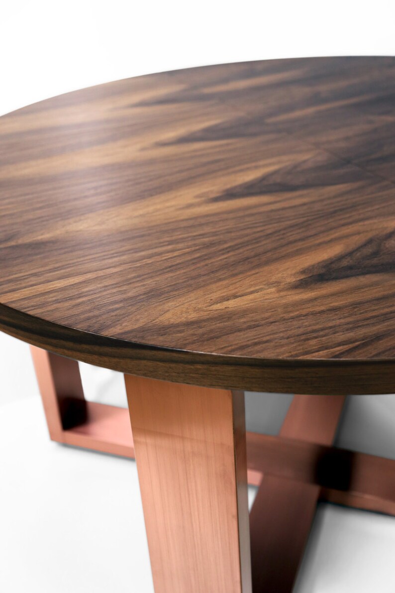 Dining Table Baula Walnut Veneer Dining Table With Copper or Etsy