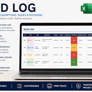 Project Pro Templates - Excel RAID Log