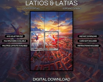 Latios & Latias Extended Art Print | Surging Sparks Binder Display (Digital Download)