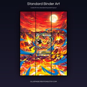 Mega Emboar EX 273/217 extended art 3x3 grid layout, full 9-pocket binder page display printable, Ascended Heroes collector insert