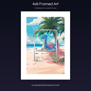 Misty's Lapras 194/182 4x6 full-bleed framed art print, ready to frame, Destined Rivals