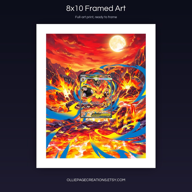 Collector bundle feature overview for Mega Emboar EX extended binder art — binder page grids plus 8x10