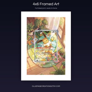 Eevee 173 4x6 full-bleed framed art print, ready to frame, S&V Promo