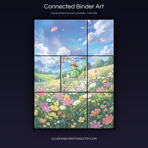Lilligant 092/086 connected binder art joining across two pockets, left side, printable extended card display for 9-pocket binders