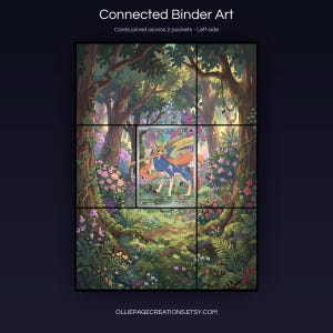 Zacian 100/094 connected binder art joining across two pockets, left side, printable extended card display for 9-pocket binders