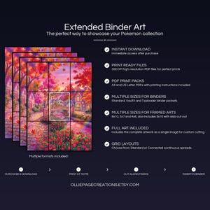 Collector bundle feature overview for Cubone extended binder art — binder page grids plus 8x10, 5x7, 4x6 and PSA-style framed prints, 300 DPI instant digital download