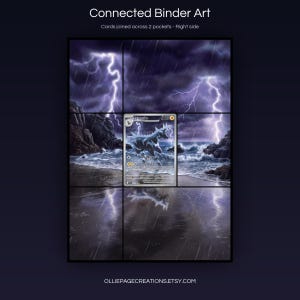 Zebstrika 115/086 connected binder art joining across two pockets, right side, printable extended card display for 9-pocket binders