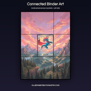 Salamence EX 187/159 connected binder art joining across two pockets, left side, printable extended card display for 9-pocket binders
