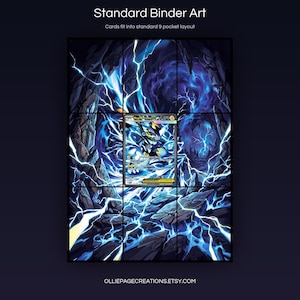 Product feature overview for Mega Zeraora EX extended binder art — 300 DPI print-ready files