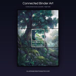 Virizion 095/086 connected binder art joining across two pockets, right side, printable extended card display for 9-pocket binders