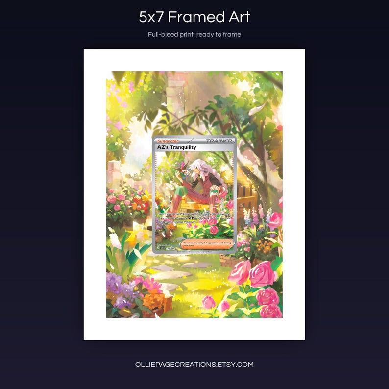 AZ's Tranquility 120/086 5x7 full-bleed framed art print, ready to frame, Chaos Rising