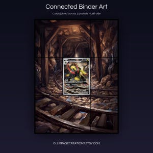 Haxorus 147/086 connected binder art joining across two pockets, left side, printable extended card display for 9-pocket binders