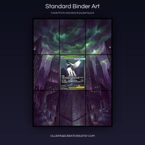Mega Absol EX 180/132 extended art 3x3 grid layout, full 9-pocket binder page display printable, Mega Evolution collector insert