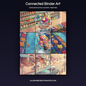 Skeledirge Evolution 201 + 202 + 258 connected binder art joining across two pockets, right side, printable extended card display for 9-pocket binders
