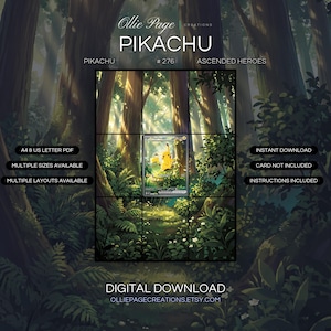 Pikachu 276/217 Extended Art Print | Ascended Heroes Binder Display (Digital Download)