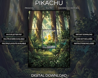 Pikachu 276/217 Extended Art Print | Ascended Heroes Binder Display (Digital Download)