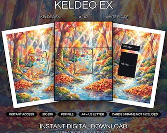 Keldeo EX 167/086 Ringband met kunst en inlijstbare prints | Uitgebreide kunstdisplay met 9 vakken | 8x10 5x7 4x6 | Witte rand
