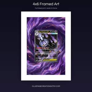 Mega Chandelure EX 115/084 4x6 full-bleed framed art print, ready to frame, Pitch Black