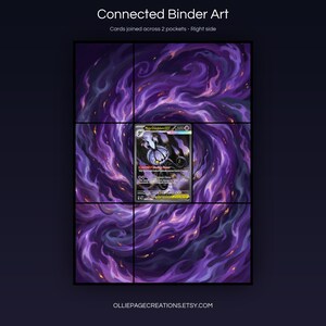 Mega Chandelure EX 115/084 connected binder art joining across two pockets, right side, printable extended card display for 9-pocket binders