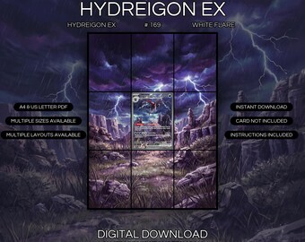 Lámina artística extendida Hydreigon EX 169/086 / Exhibidor de carpeta White Flare (Descarga digital)