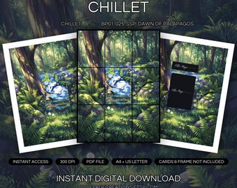 Chillet BP01-025-SSP Binder Art + Framable Print Bundle | Extended Art 9-Pocket Display | 8x10 5x7 4x6 | Dawn of Palapagos