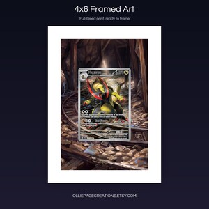 Haxorus 147/086 4x6 full-bleed framed art print, ready to frame, Black Bolt