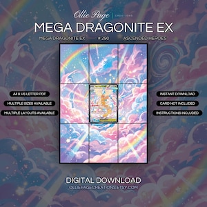 Mega Dragonite EX 290/217 Extended Art Print | Ascended Heroes Binder Display (Digital Download)