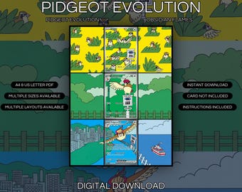 Pidgeot Evolution 207 + 208 + 225 Extended Art Print | Obsidian Flames Binder Display (Digital Download)